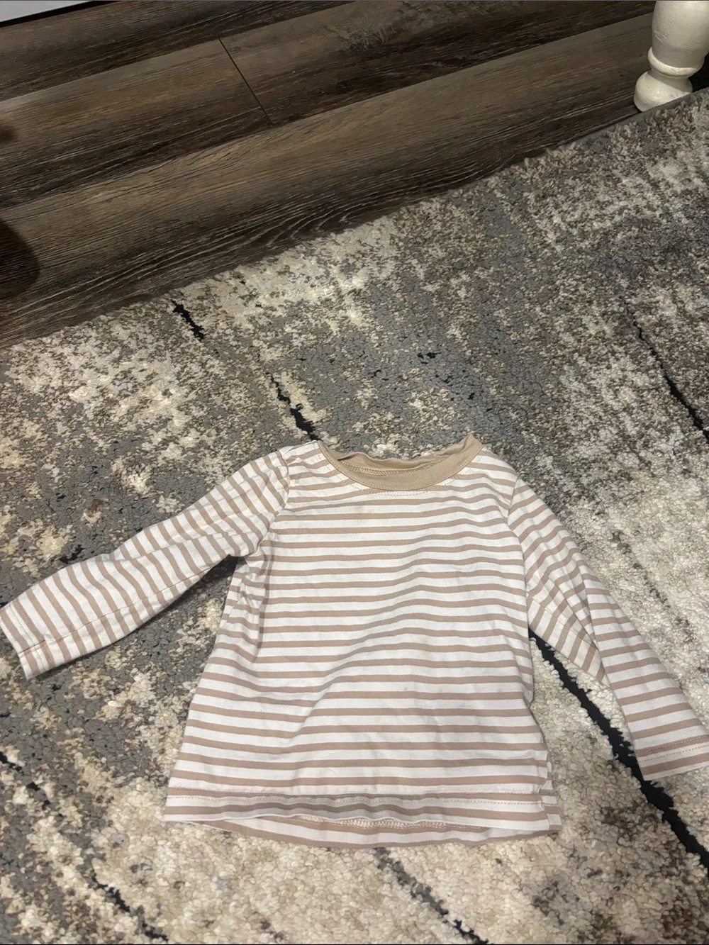 Carter's Beige & White Striped Long-Sleeve Tee